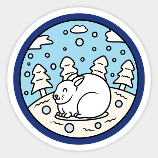 Cute arctic hare Sticker